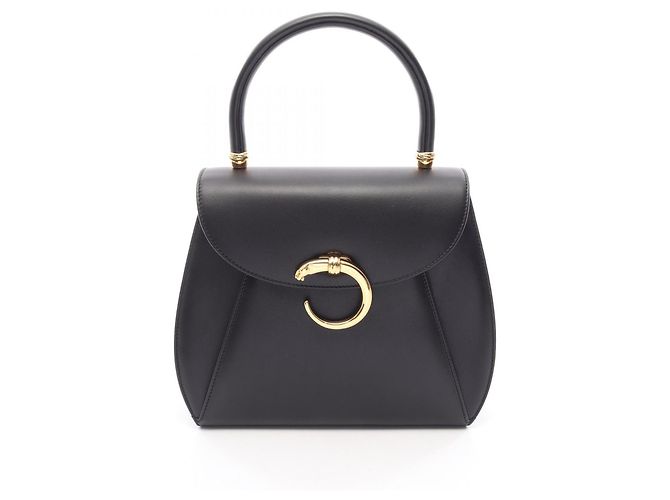Borsa a mano Cartier Panthère in pelle nera Nero