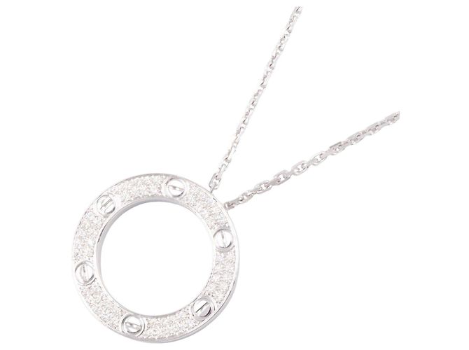Collar Cartier Love Circle Diamantes Plata