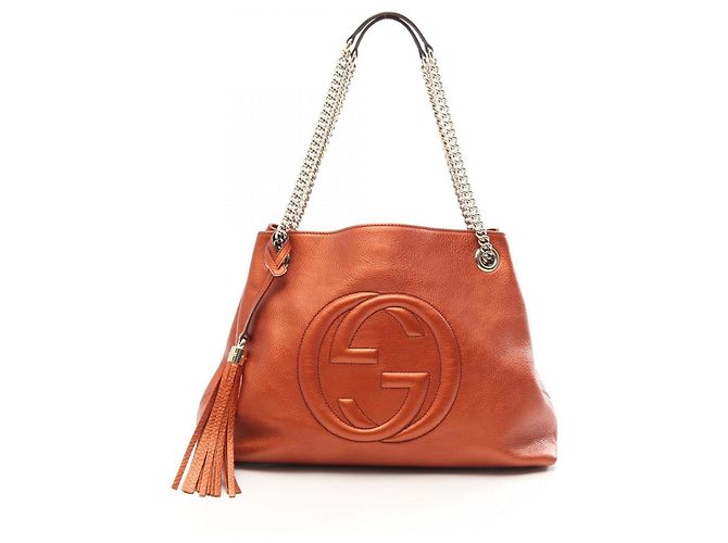 Bolsa de Ombro Gucci Soho Interlocking G Bordeaux