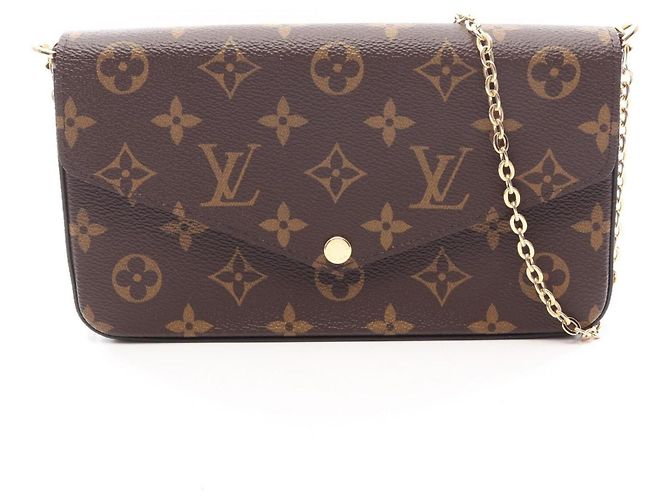 Louis Vuitton Pochette Felicie Monogram Shoulder Bag Marrone