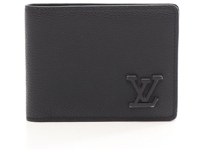 Louis Vuitton Portefeuille Multiple LV Aerogram Noir Bi-fold Wallet Black