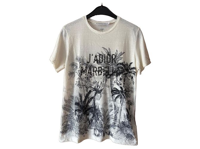 T-shirt Christian Dior in cotone e lino