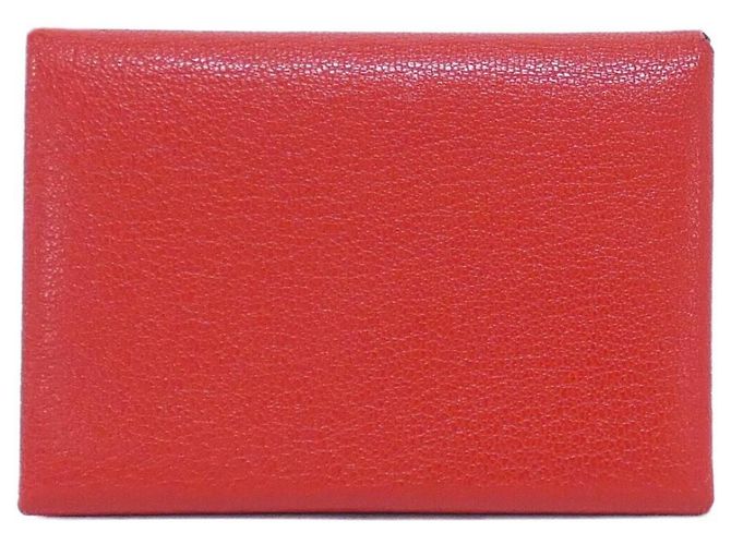 Hermès Hermes Calvi Duo Coin Case Red
