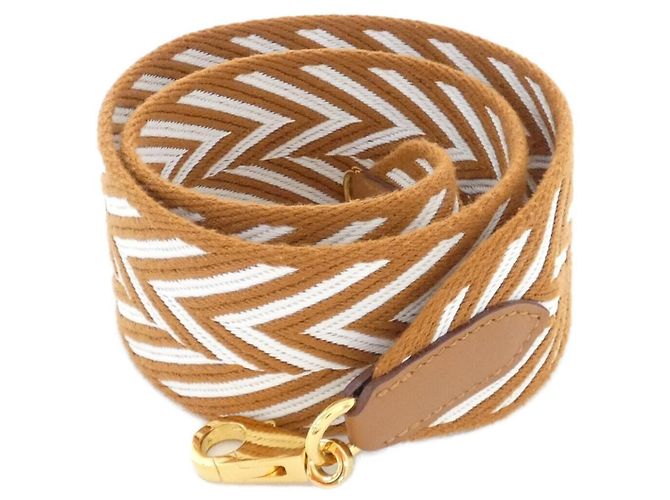 Hermès Hermes Sangle Zigzag 077729CC Strap Marrone Bianco D'oro