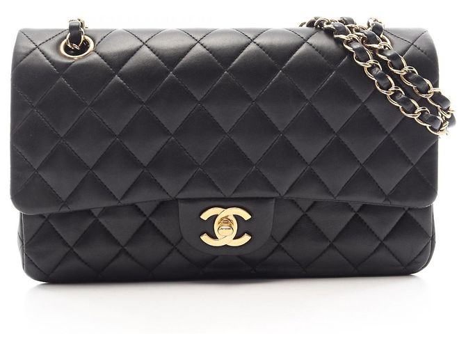 Timeless Chanel Matelassé Double Flap Shoulder Bag Black