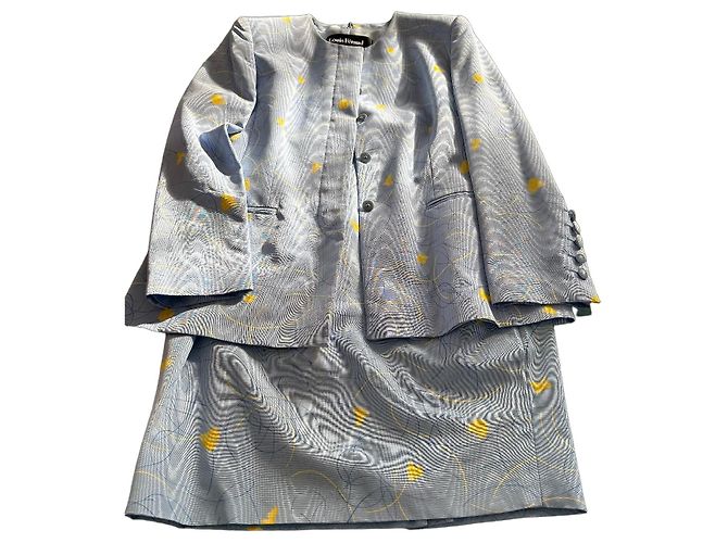 Conjunto de tailleur de saia e casaco Louis Féraud Azul Amarelo