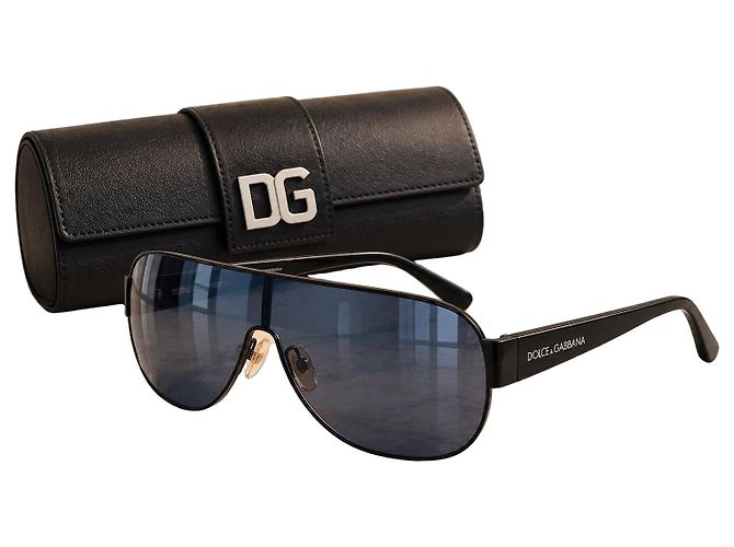 Dolce & Gabbana DG2056 – Shield Y2K Sunglasses – Made in Italy – D&G Case