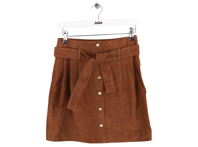 Saia de couro SéZane camel Camelo