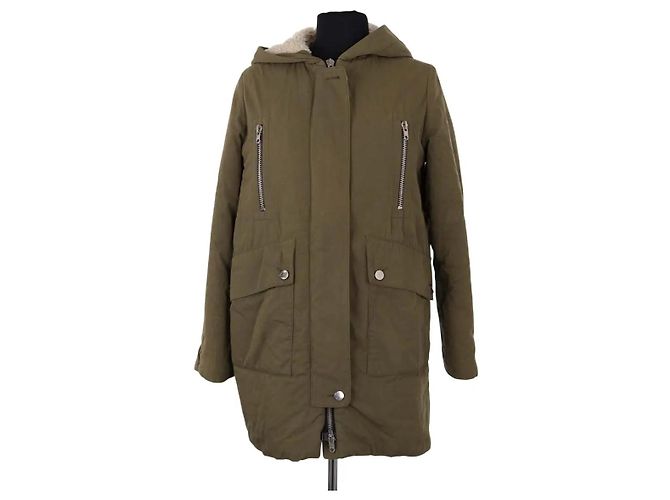Sandro Khaki Cotton Parka