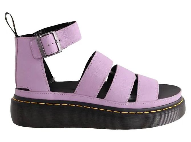 Dr. Martens Purple Leather Mules