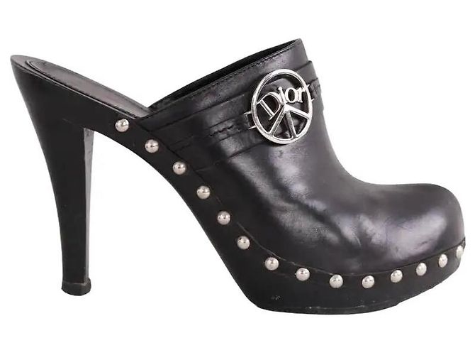 Saltos Dior em pele preta Preto