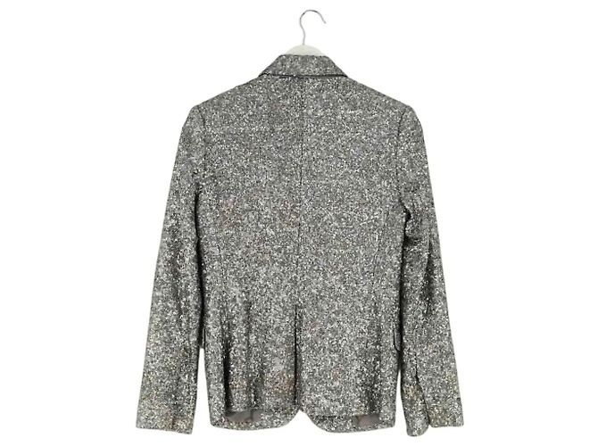 Zadig & Voltaire Pailletten Blazer Silber