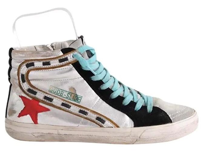 Golden Goose Sneaker Silber Leder Größe 40