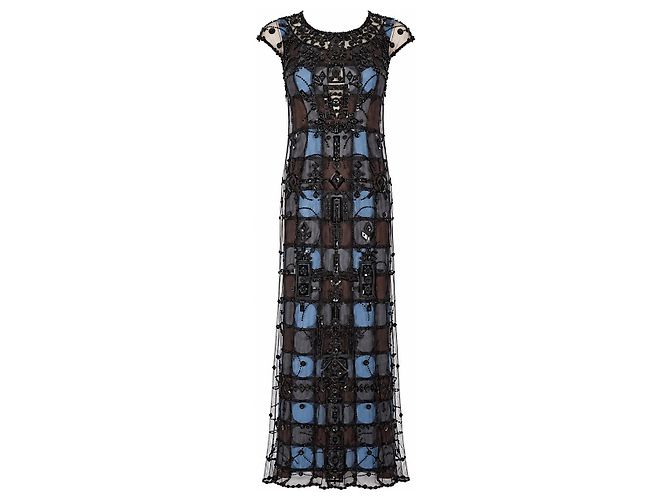 Abito da sera lungo Carolina Herrera con perline