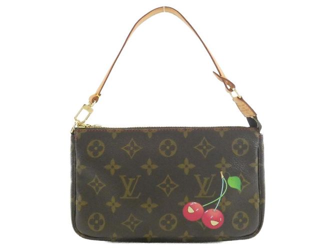 Louis Vuitton Monogram Cherry Pochette Accessoires Marrone Monogramma
