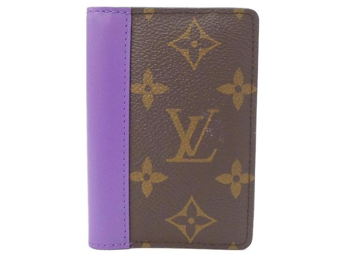 Organizer Louis Vuitton Monogram Macassar Card Case Brown Purple