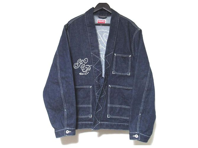 Kenzo Kimono Denim Embroidered Denim Jacket