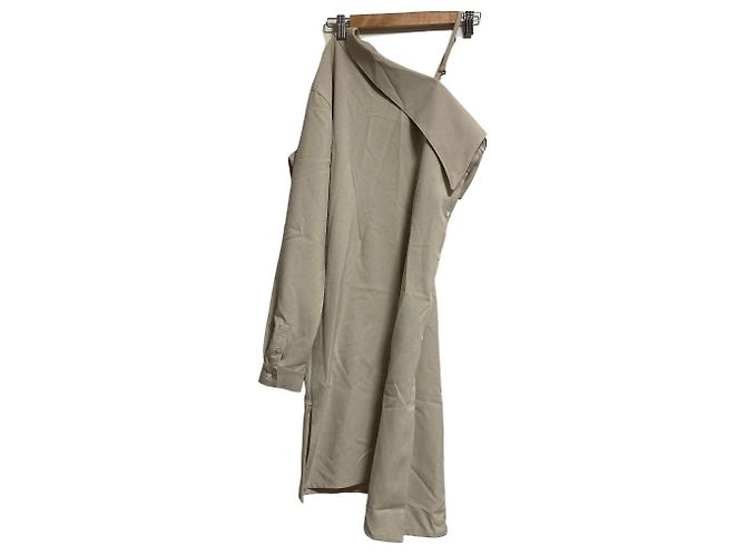 Autre Marque Vestido One Shoulder Kishidamiki Beige