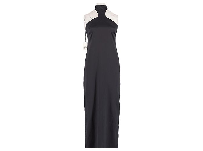 Vestido largo de seda negro High MAGALA
