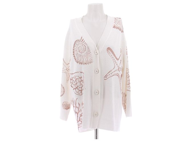 Marc Cain Langer Cardigan, in Deutschland gestrickt Beige