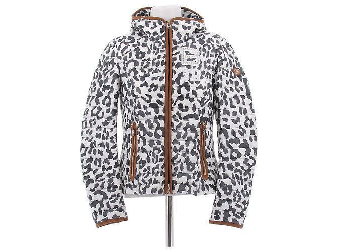 Bogner Casaco acolchoado azul e branco com estampado animal