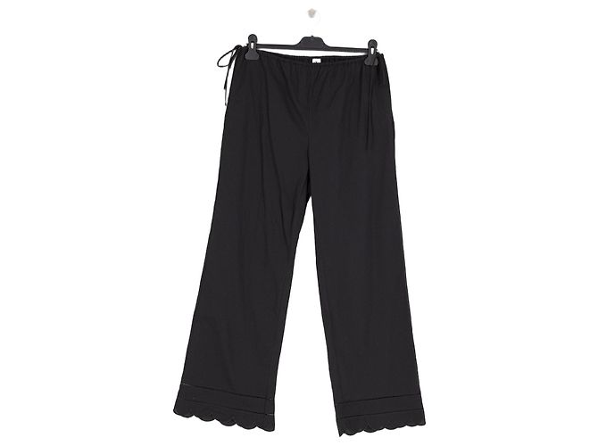Autre Marque Calças de algodão pretas Preto