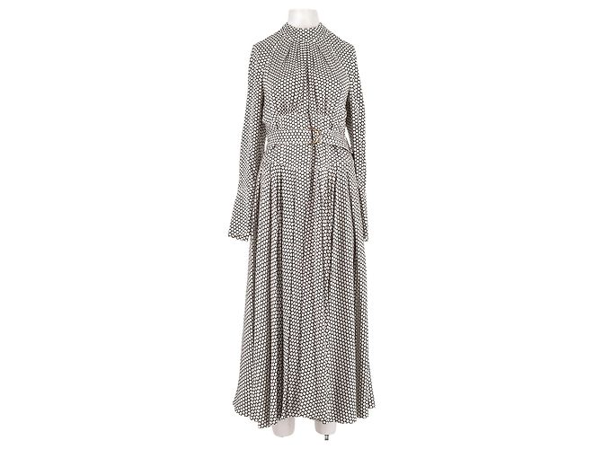Diane Von Furstenberg Schwarzes Seidenkleid mit Polka Dots