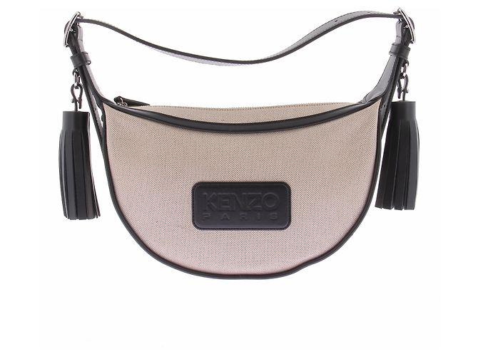 Bolsa meia lua Kenzo bege de tecido