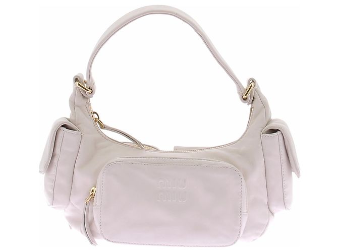 Miu Miu Lederhandtasche Beige