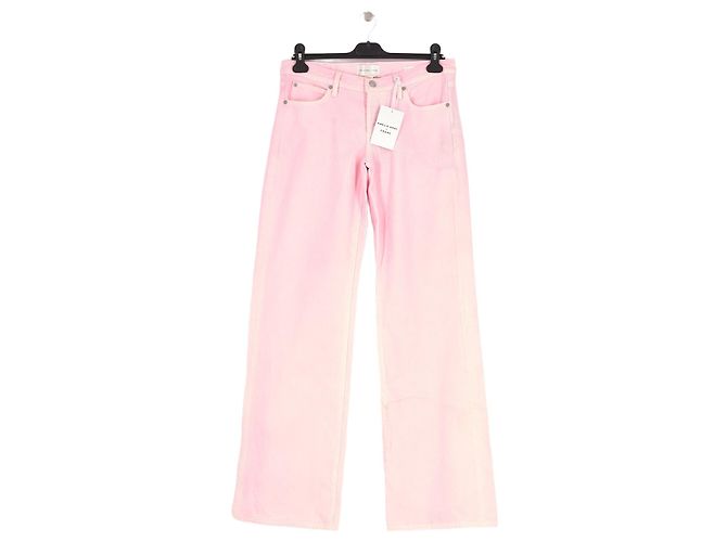 Autre Marque Vaqueros anchos de algodón rosa FRAME Talla 26