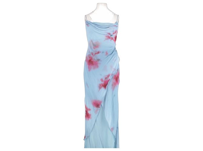 Rat & Boa Maxikleid blau mit Blumenmuster