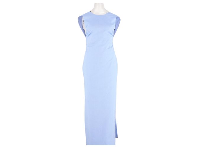 Autre Marque Vestido maxi de algodão azul ARMARIUM