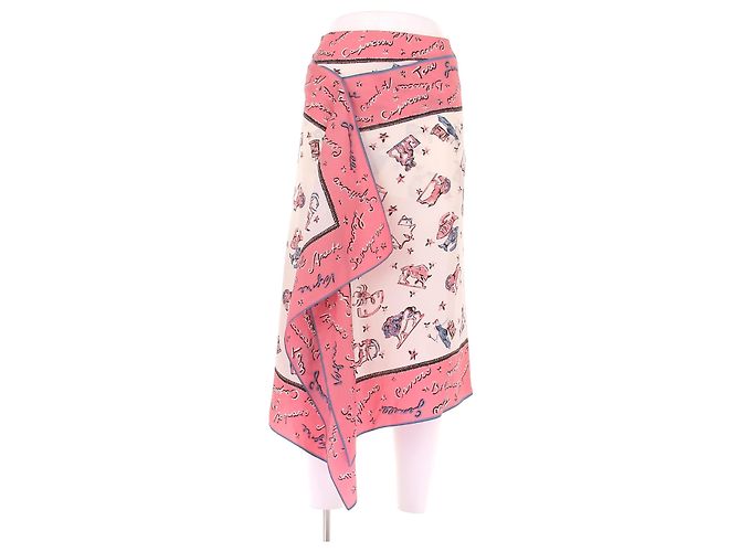 Fendi Asymmetrischer Seidenrock in Rosa Pink