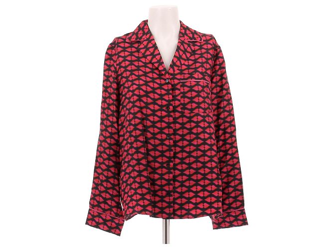 Autre Marque Camicia di seta con cuori