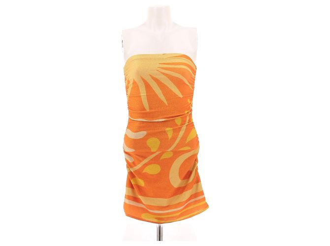 Autre Marque Oranges Pailletten-Minikleid