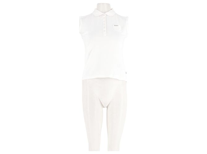 Polo sin mangas de algodón blanco Guess