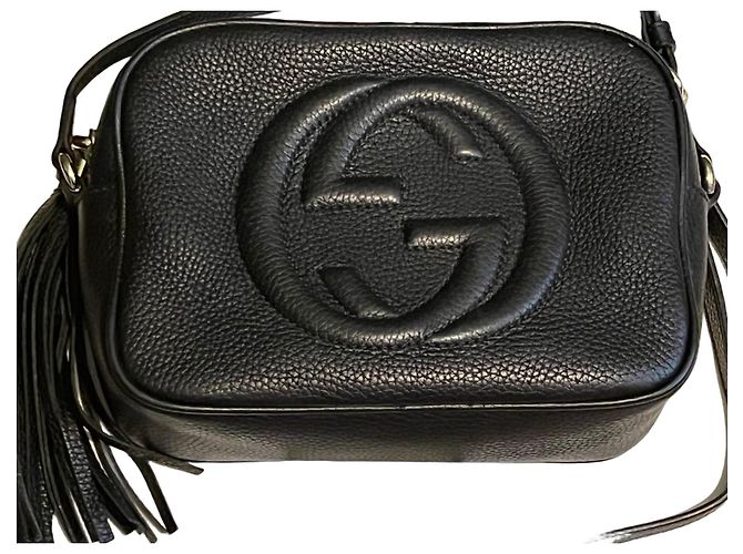 Borsa a tracolla Gucci Soho Disco in pelle nera Nero