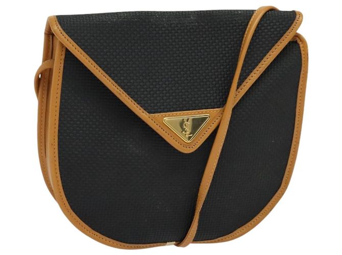 Autre Marque SAINT LAURENT Shoulder Bag Leather Black Gold