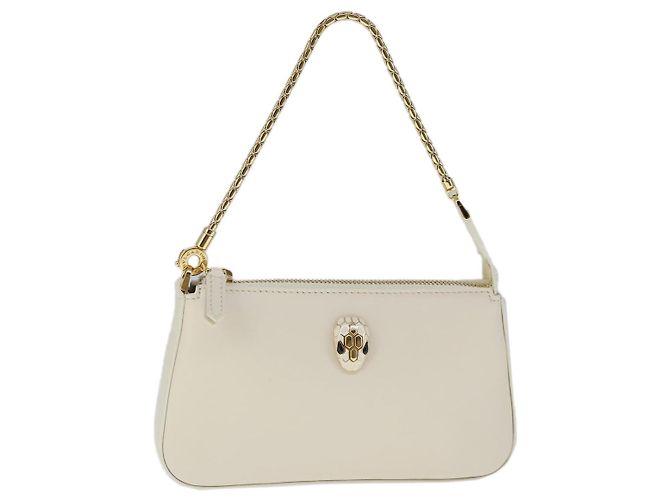 Bulgari BVLGARI Serpenti Accessory Pouch Leather White Gold