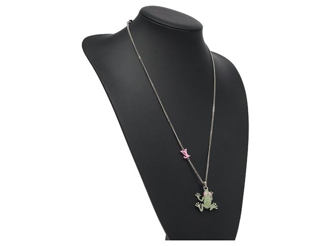 LOUIS VUITTON Collar LV Crazy Animals Frog Silver MP3390