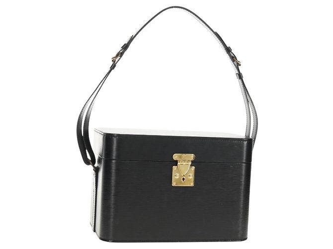 LOUIS VUITTON Vanity Epi Shoulder Bag Black LV