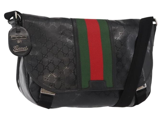 GUCCI GG Implementation Web Sherry Line Bag Black Silver 269376