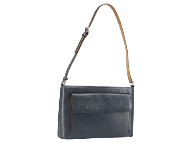 LOUIS VUITTON Monogram Mat Alston Shoulder Bag Navy M55125 LV