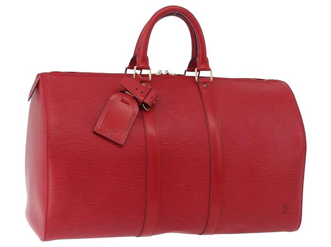 LOUIS VUITTON Epi Keepall 45 Boston Bag Red M42977 LV