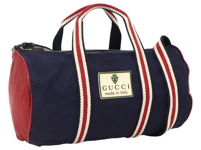 GUCCI Sherry Line Handtasche Nylon 2way Navy Red 189657