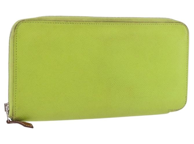 Hermès HERMES Azap Long Silk In Long Wallet Leather Green Silver