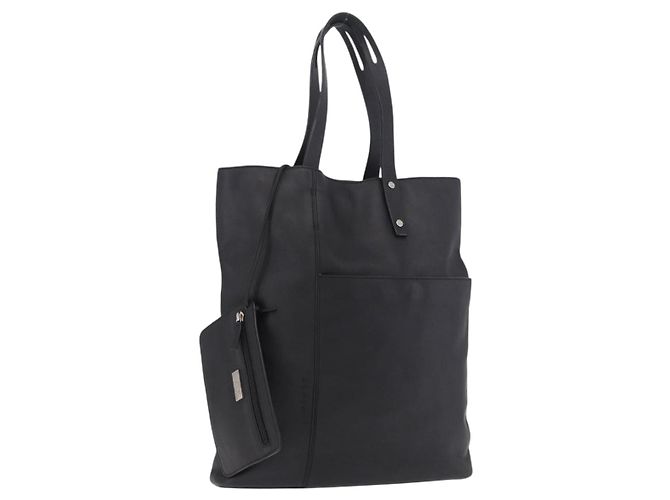 LOEWE Tote Bag Leather Black Silver