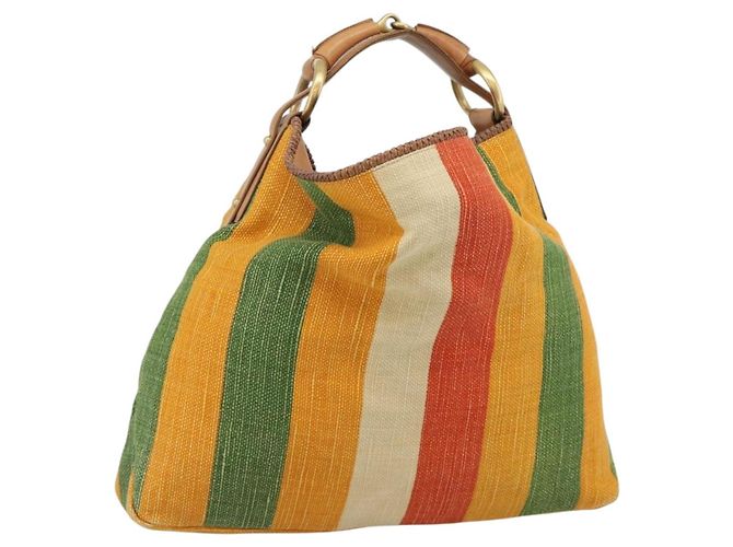 GUCCI Shoulder Bag Canvas Multicolor Gold 114900