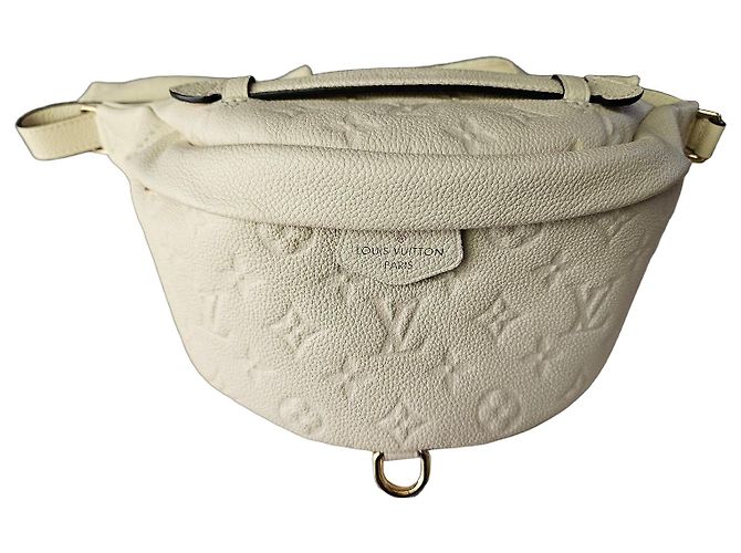 Bumbag Sac banane Louis Vuitton Monogram cream Empreinte leather Beige