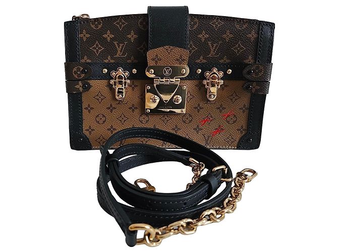 Louis Vuitton Trunk Clutch Monogram Canvas Brown Black